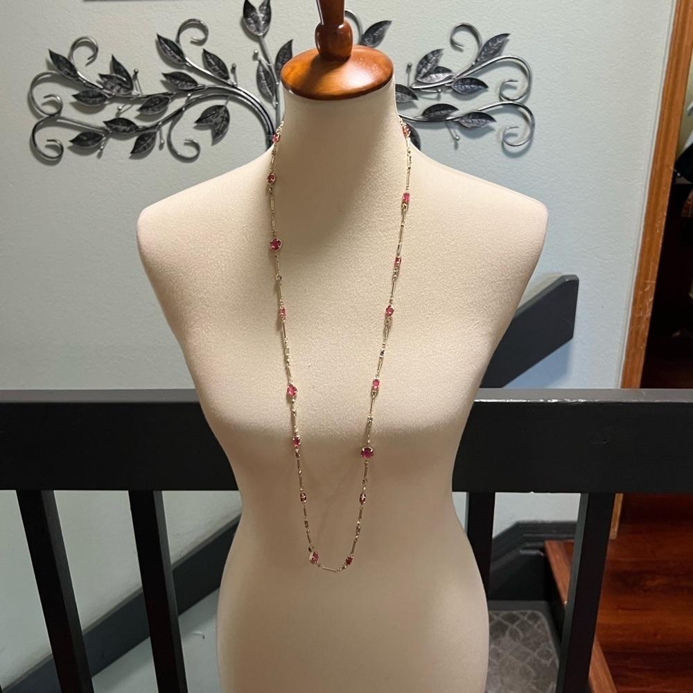 NWOT Kendra Scott Golf Yazmin Long Necklace in Berry Mix #KSNK